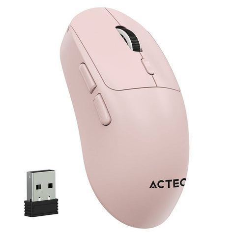 Mouse Ergonómico Multidispositivo Instinct Click MI484 2.4Ghz + Bluetooth Batería Recargable y DPI Ajustable Rosa