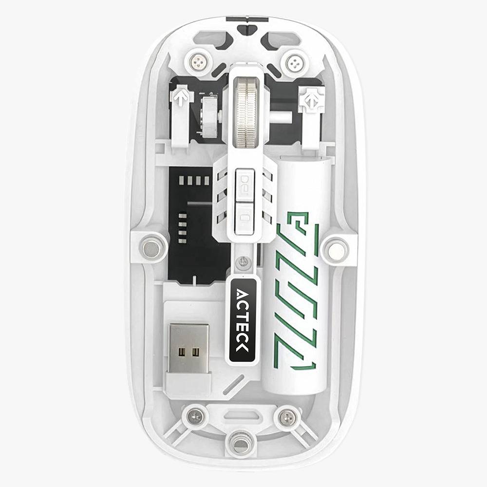 Mouse Inalámbrico Ultra Delgado Aero One MI455W Bluetooth 5.2 + 2.4Ghz Batería Recargable y Diseño Portátil Transparente