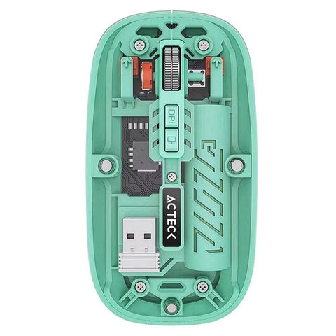 Mouse Inalámbrico Ultra Delgado Aero One MI455V Bluetooth 5.2 + 2.4Ghz Batería Recargable y Diseño Portátil Verde