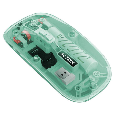 Mouse Inalámbrico Ultra Delgado Aero One MI455V Bluetooth 5.2 + 2.4Ghz Batería Recargable y Diseño Portátil Verde