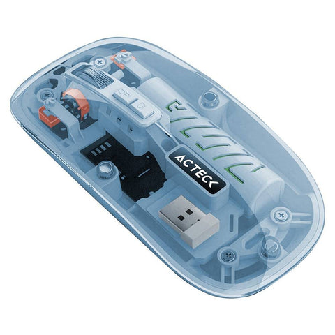 Mouse Inalámbrico Ultra Delgado Aero One MI455A Bluetooth 5.2 + 2.4Ghz Batería Recargable y Diseño Portátil Azul