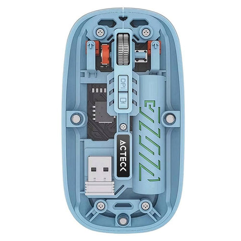 Mouse Inalámbrico Ultra Delgado Aero One MI455A Bluetooth 5.2 + 2.4Ghz Batería Recargable y Diseño Portátil Azul