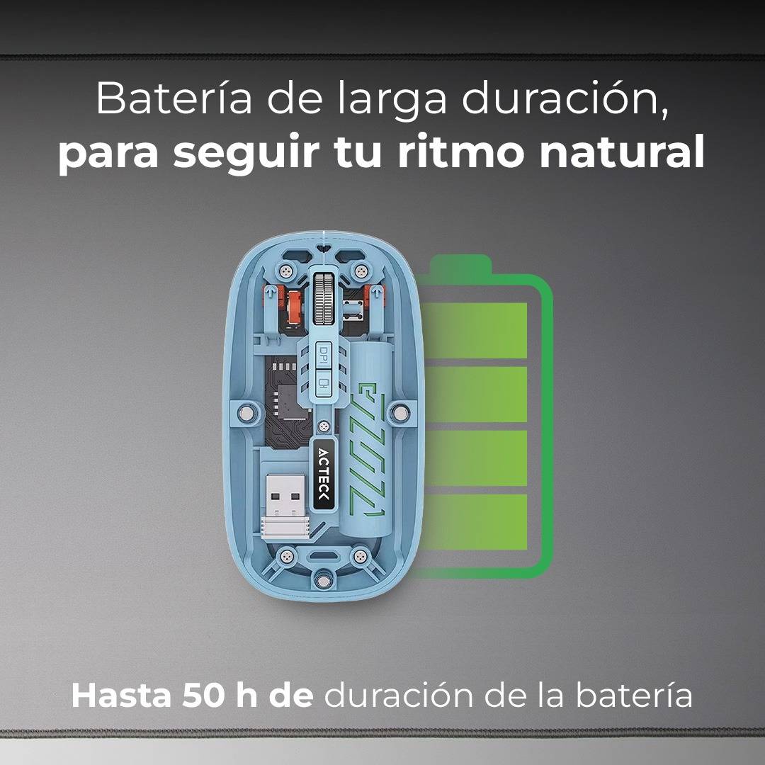 Mouse Inalámbrico Ultra Delgado Aero One MI455G Bluetooth 5.2 + 2.4Ghz Batería Recargable y Diseño Portátil Gris