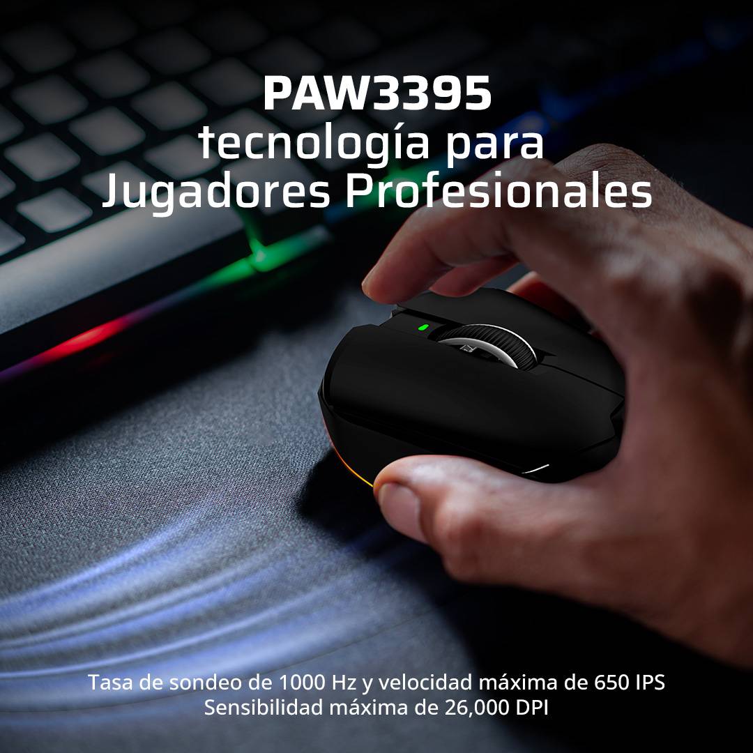 Mouse Gamer Inalámbrico Balam Rush Drift Pro MG7 - Receptor USB 2.4GHz de Alta Precisión - Movimientos Rápidos e Ininterrumpidos