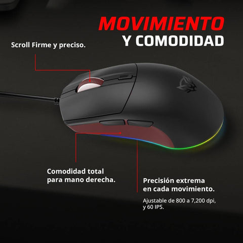 Mouse Gamer Alámbrico Balam Rush Drift Plus MG3 - Conectividad USB A y Sensor Preciso - Respuesta Rápida en Juego - Nuevo