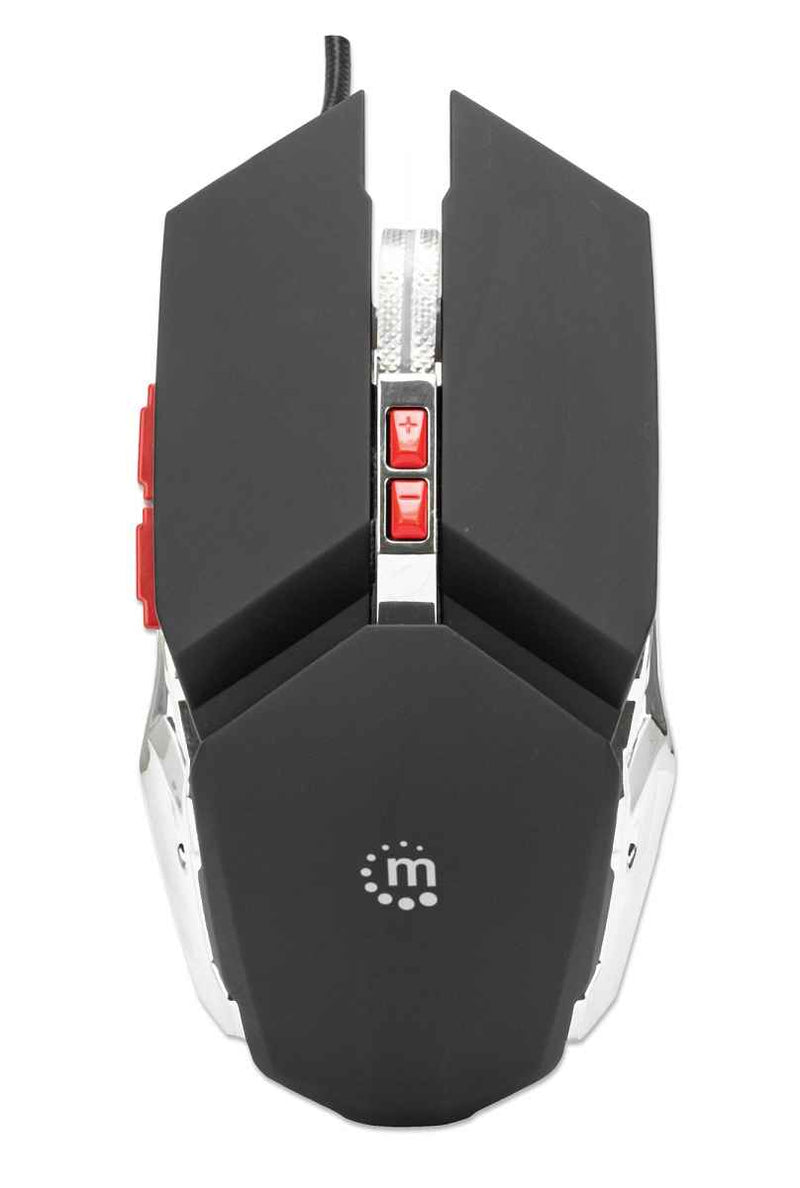 Mouse Óptico Gaming MANHATTAN 179348 - Juego, Óptico, 3200 DPI, Negro