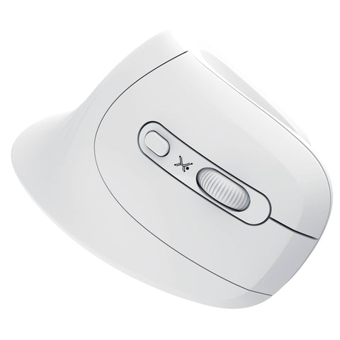 Mouse Inalámbrico Vertical Perfect Choice Snouse Blanco - Click Silencioso y Ergonómico - Confort Absoluto