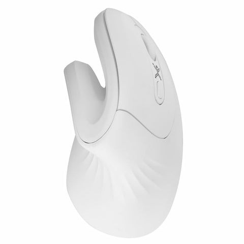 Mouse Inalámbrico Vertical Perfect Choice Snouse Blanco - Click Silencioso y Ergonómico - Confort Absoluto