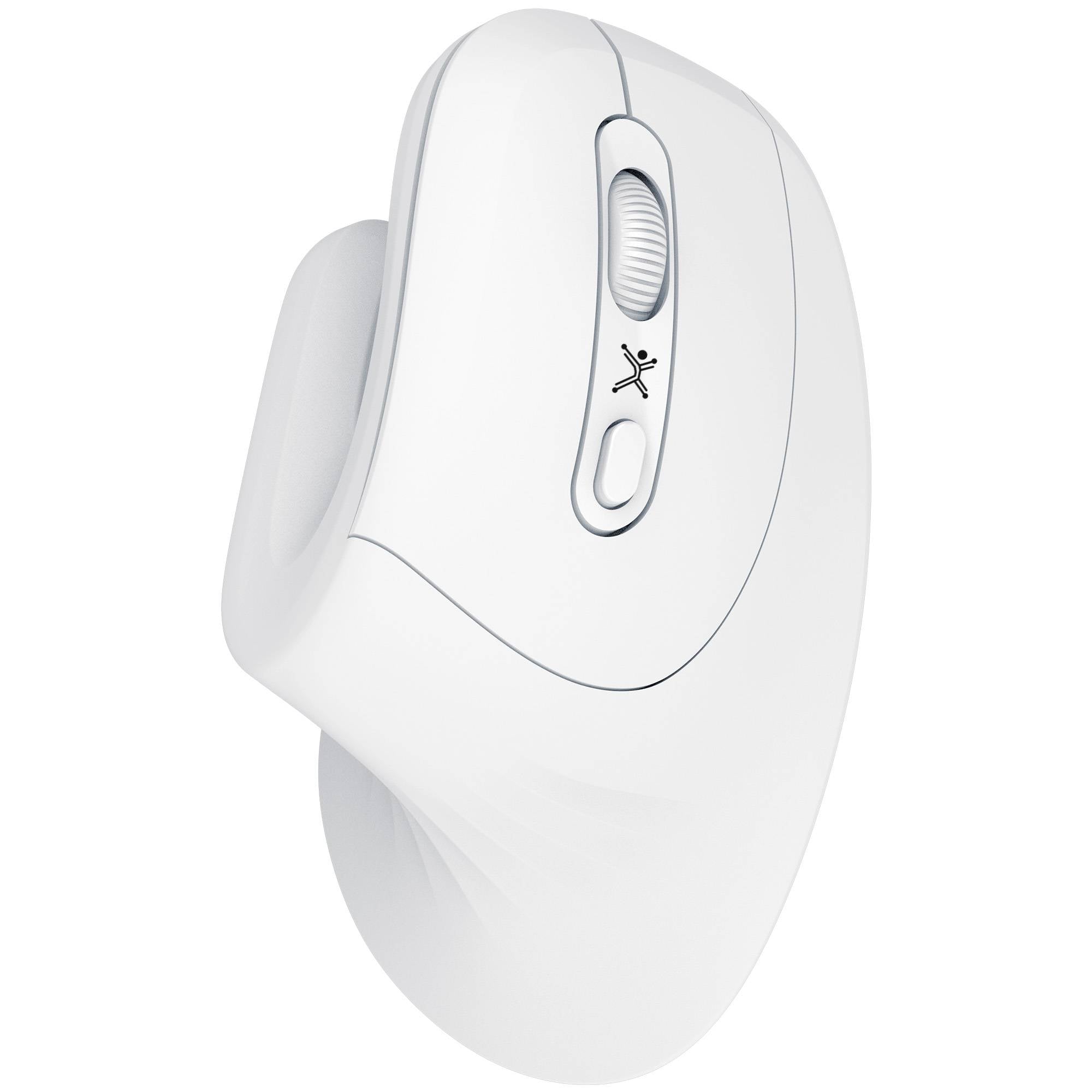 Mouse Inalámbrico Vertical Perfect Choice Snouse Blanco - Click Silencioso y Ergonómico - Confort Absoluto