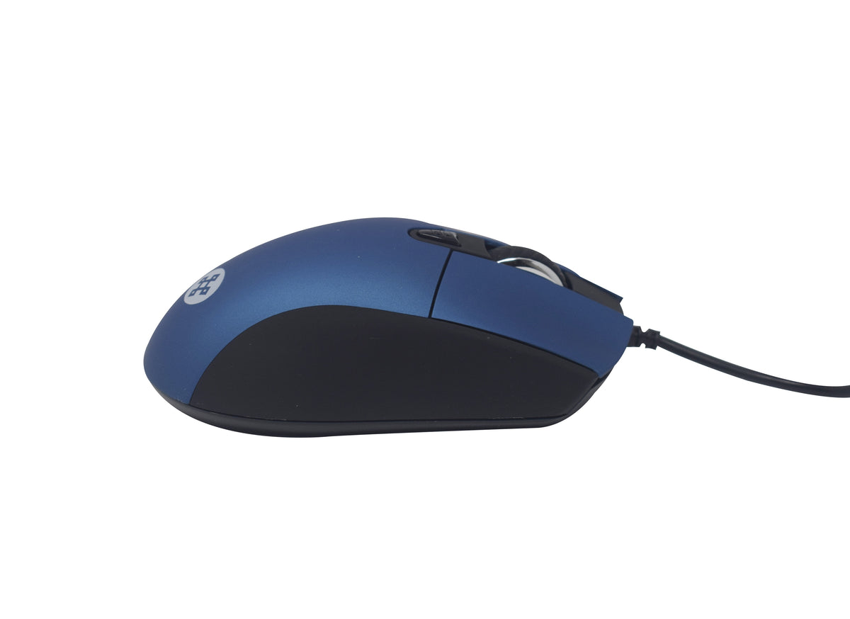 Mouse Alámbrico Naceb NA-0115A Azul | Ajuste de DPI 800-2400 y 6 Botones | Control Ergonómico Multiuso