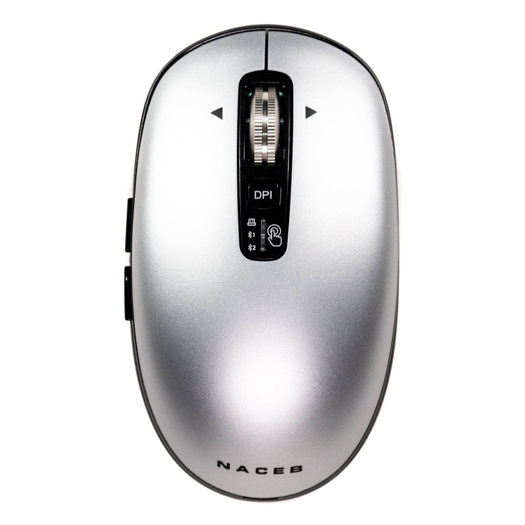 Mouse Inalámbrico Slim Naceb NA-0131G Gris | Diseño Ultra Delgado | Perfecto para Llevar en tu Laptop