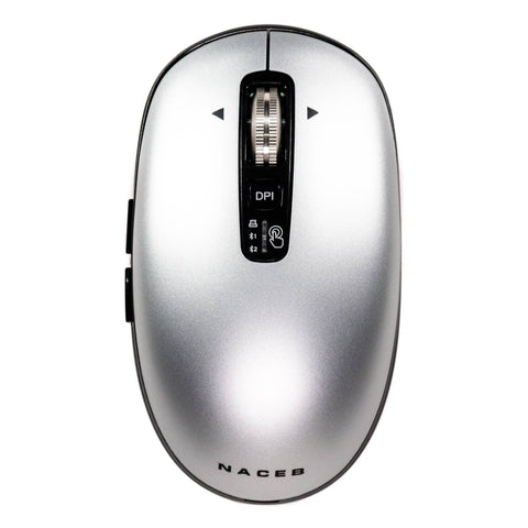 Mouse Inalámbrico Slim Naceb NA-0131G Gris | Diseño Ultra Delgado | Perfecto para Llevar en tu Laptop