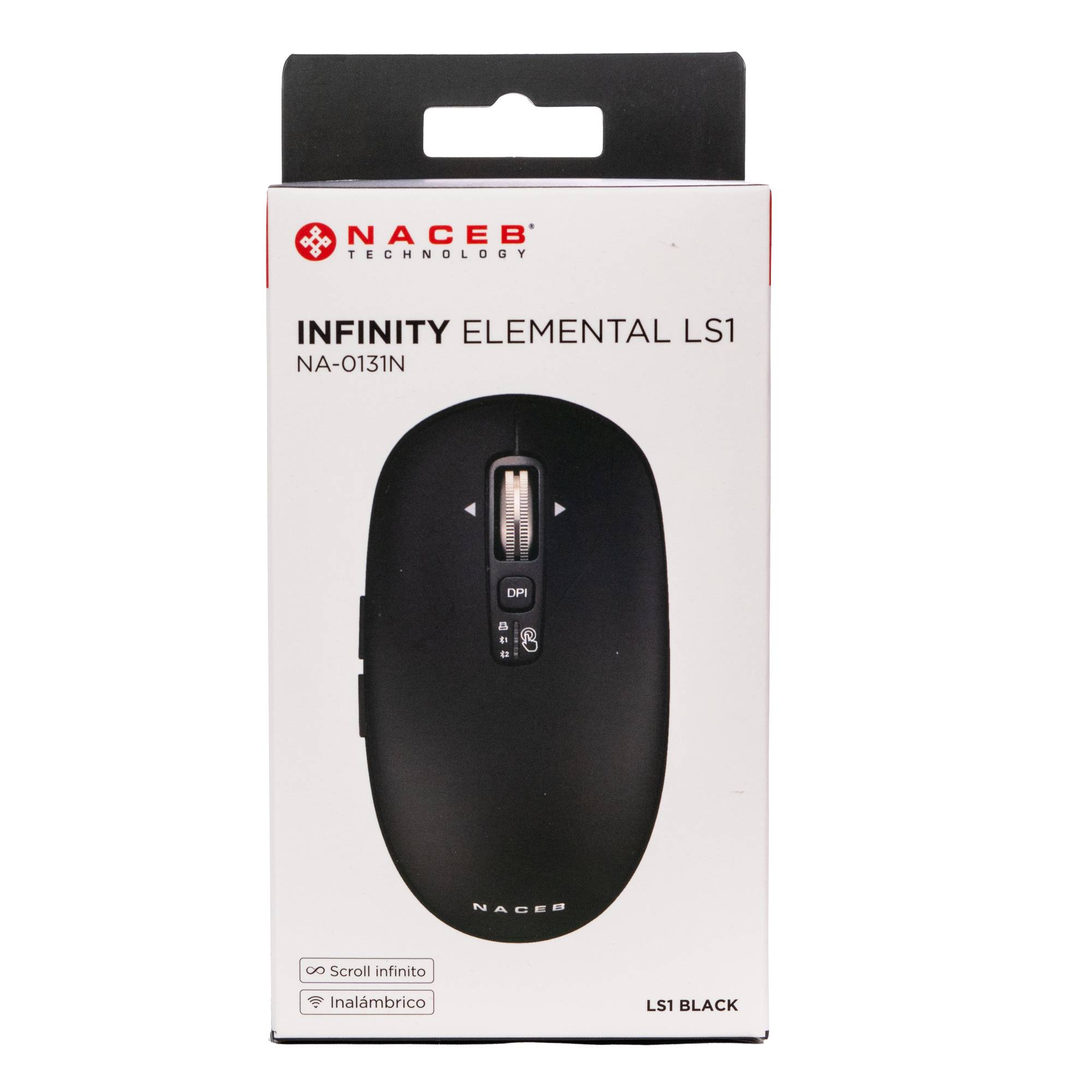 Mouse Inalámbrico Slim Naceb NA-0131N Negro | Perfil Delgado y Elegante | Portabilidad y Diseño Moderno