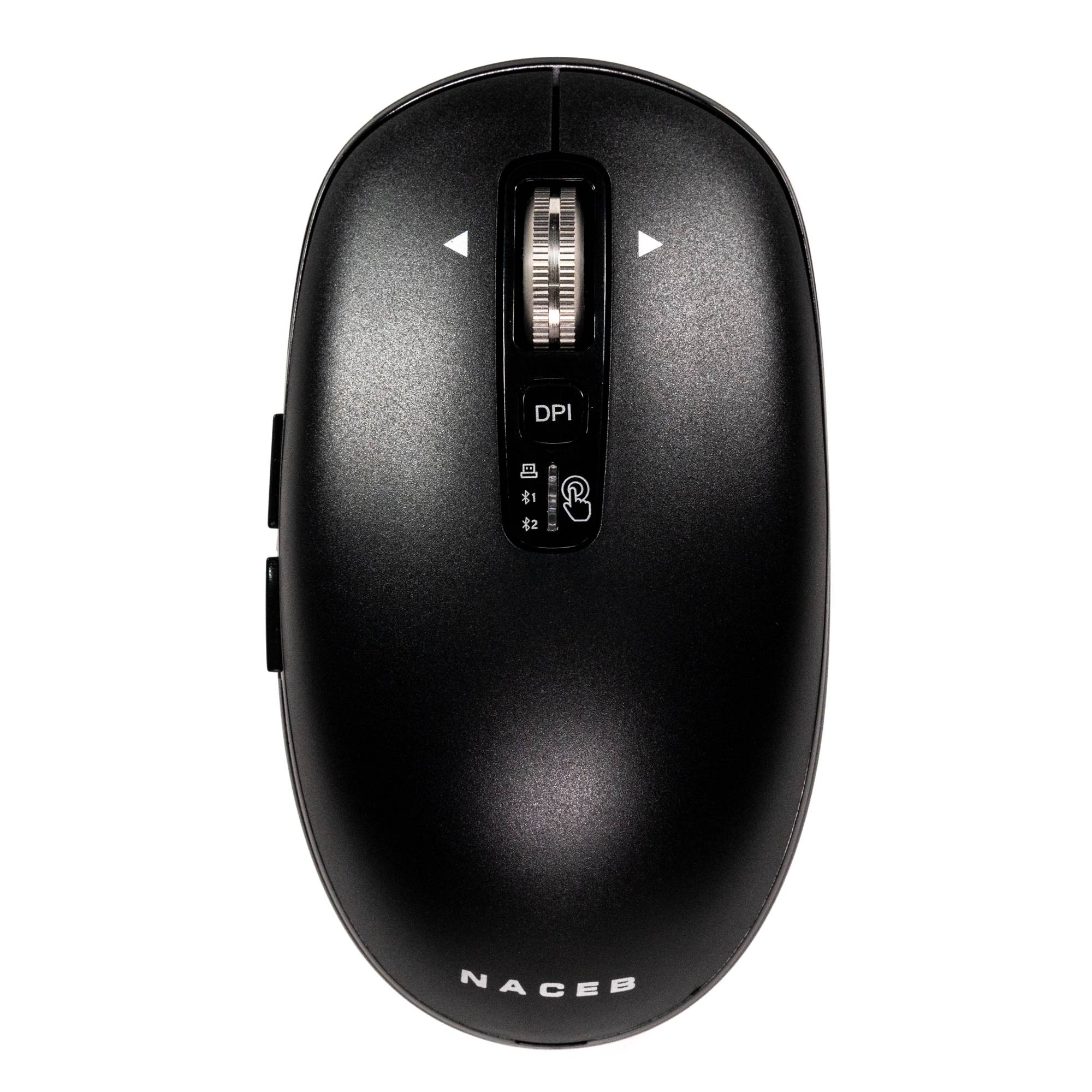 Mouse Inalámbrico Slim Naceb NA-0131N Negro | Perfil Delgado y Elegante | Portabilidad y Diseño Moderno