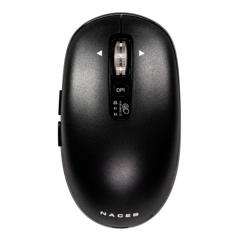 Mouse Inalámbrico Slim Naceb NA-0131N Negro | Perfil Delgado y Elegante | Portabilidad y Diseño Moderno