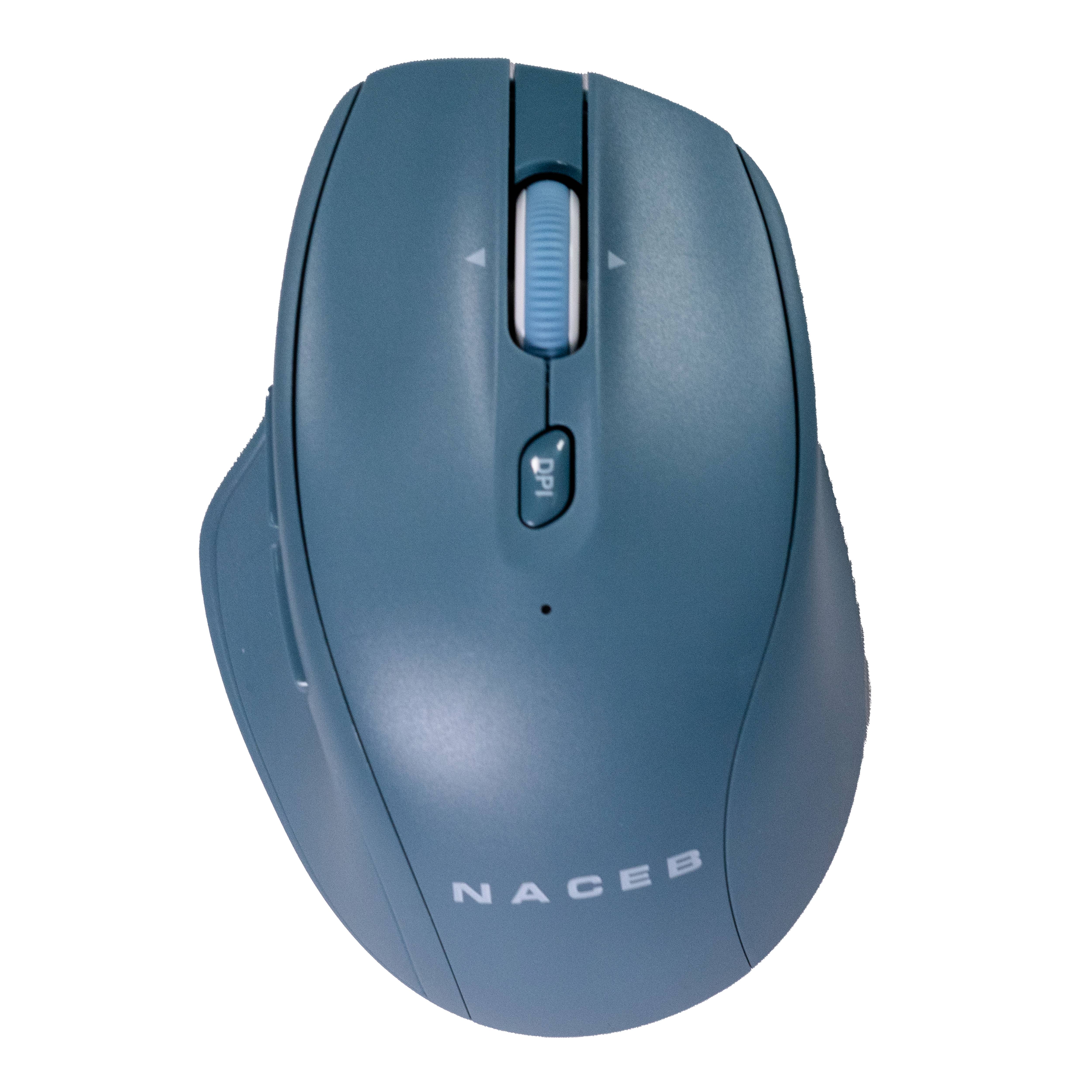 Mouse Inalámbrico Naceb Dual Mode Azul NA-0139A | Conexión Bluetooth + 2.4GHz | Cambio Rápido entre Pantallas