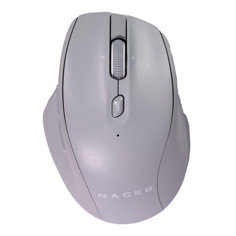 Mouse Inalámbrico Naceb Dual Mode Gris NA-0139G | Conexión Bluetooth + 2.4GHz | Conecta Varios Dispositivos Fácilmente