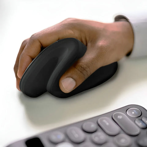 MOUSE VERTICAL INALAMBRICO 800 A 1200 DPI SILENCIOSO CONECTOR USB ERGONOMICO PERFECT CHOICE SNOUSE - NEGRO