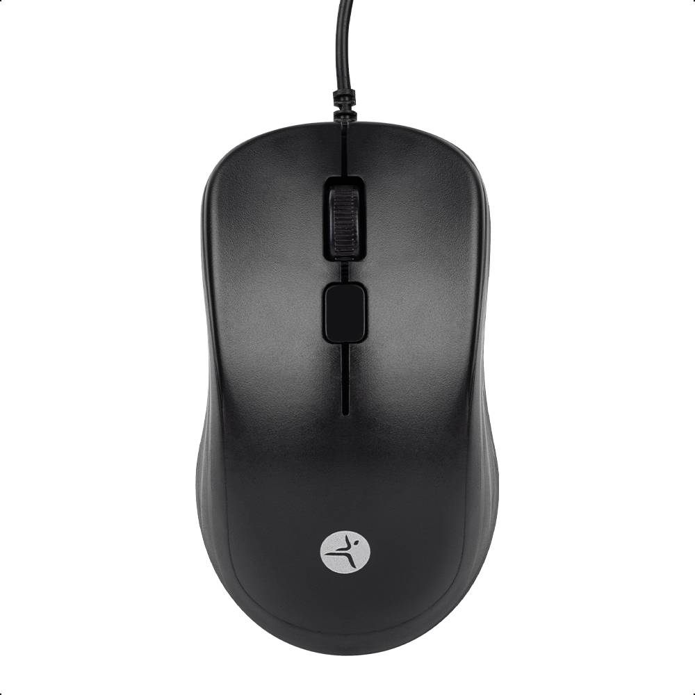Mouse Alámbrico TZACMOA01 TechZone 1200DPI - color negro, 1.35m de longitud de cable, 3 botones, sensor infrarrojo