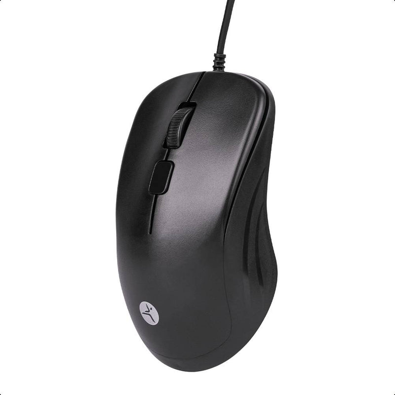 Mouse Alámbrico TZACMOA01 TechZone 1200DPI - color negro, 1.35m de longitud de cable, 3 botones, sensor infrarrojo