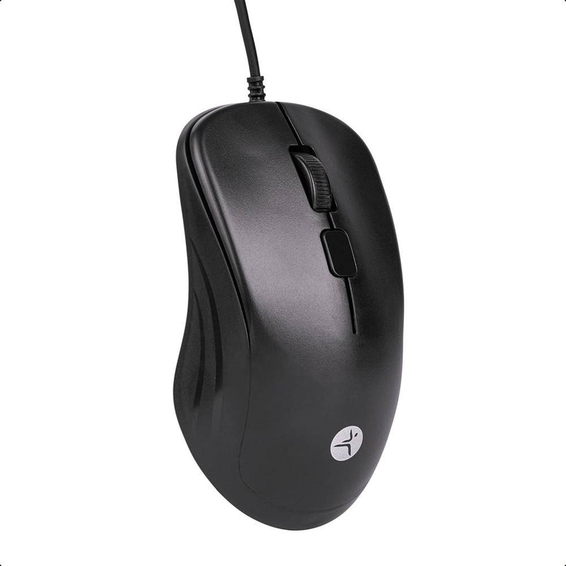 Mouse Alámbrico TZACMOA01 TechZone 1200DPI - color negro, 1.35m de longitud de cable, 3 botones, sensor infrarrojo