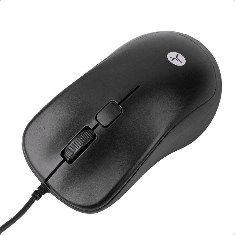 Mouse Alámbrico TZACMOA01 TechZone 1200DPI - color negro, 1.35m de longitud de cable, 3 botones, sensor infrarrojo