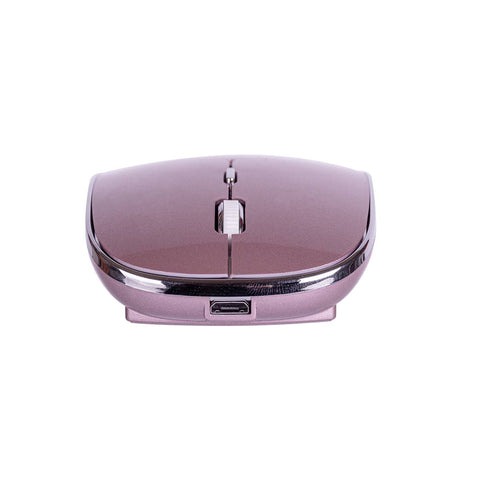 Mouse Recargable TechZone Slive Rosa TZACMOI27 - Conectividad Tipo-C/USB-A e Incluye Mousepad - Kit Completo y Portátil