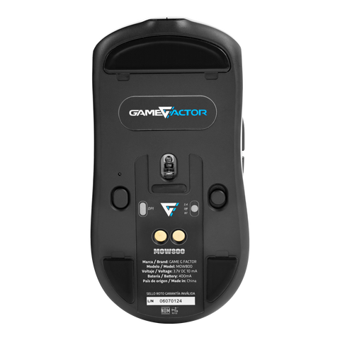 Mouse Game Factor Inalambrico Wireless 2.4G+Bt, Pixart 3395, 26K Dpi, 4K Hz Base Rgb 56G (Mow800-Wh)