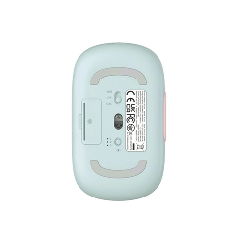 Mouse Inalámbrico FUN - Recargable- 2.4G & Bluetooth - 4 Niveles de DPI - Silencioso - Ergonómico - 5 Botones - Compatible con Windows, macOS 10.5, Android iOS Linux y Chrome OS - Color Rosa.