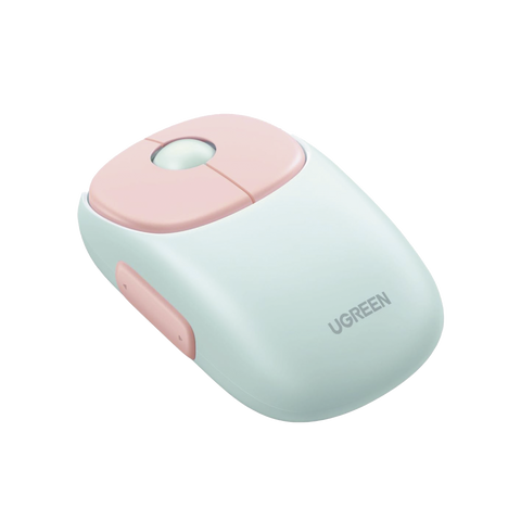 Mouse Inalámbrico FUN - Recargable- 2.4G & Bluetooth - 4 Niveles de DPI - Silencioso - Ergonómico - 5 Botones - Compatible con Windows, macOS 10.5, Android iOS Linux y Chrome OS - Color Rosa.