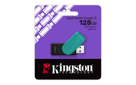 Memoria Flash Kingston Dtxs 128Gb Gen 1 3.2 Negro-Turquesa - DTXS/128GB