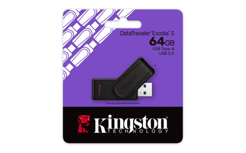 Memoria Flash Kingston Dtxs 64Gb Gen 1 3.2 Negro (Dtxs/64Gb)