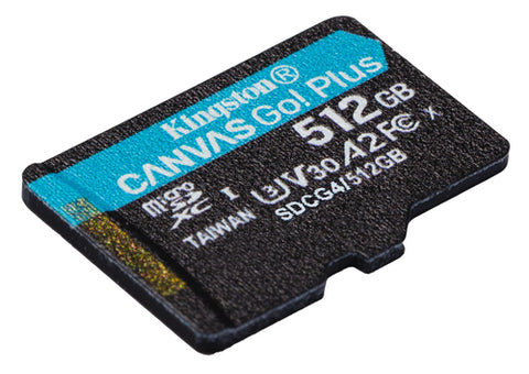 Memoria Flash Micro Sd Kingston Sdxc Canvas Go Plus 512Gb 200Mb/S Uhs-I U3 V30 Con Adaptador (Sdcg4/512Gb)