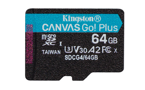 Memoria Flash Micro Sd Kingston Sdxc Canvas Go Plus 64Gb 200Mb/S Uhs-I U3 V30 Con Adaptador (Sdcg4/64Gb)