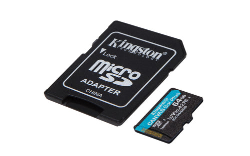 Memoria Flash Micro Sd Kingston Sdxc Canvas Go Plus 64Gb 200Mb/S Uhs-I U3 V30 Con Adaptador (Sdcg4/64Gb)