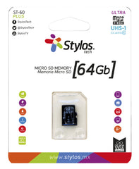 Memoria Micro Sd Stylos 64 Gb Uhs1 Con Adaptador Stmsda3B