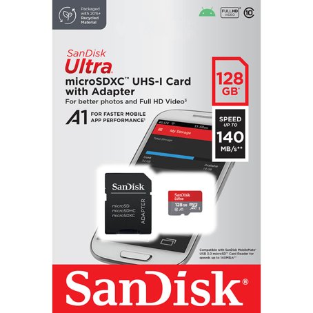 Memoria Sandisk Ultra Micro Sdxc 128Gb A1 C/A (SDSQUAB-128G-GN6MA)