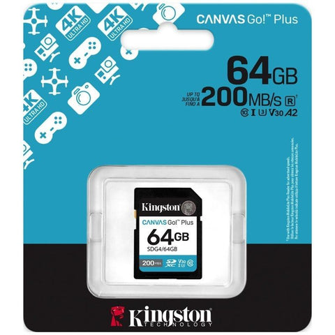 Memoria Sdxc Kingston 64Gb Canvas Go Plus G4 C10 Uhs-I V30 - SDG4/64GB