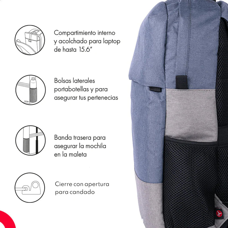 Mochila Backpack Tech Zone Strong Tz21Lbp07-B Para Laptop De 15.6"