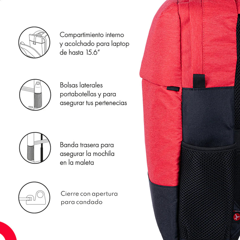 Mochila Backpack Tech Zone Strong Tz21Lbp07-N Para Laptop De 15.6"