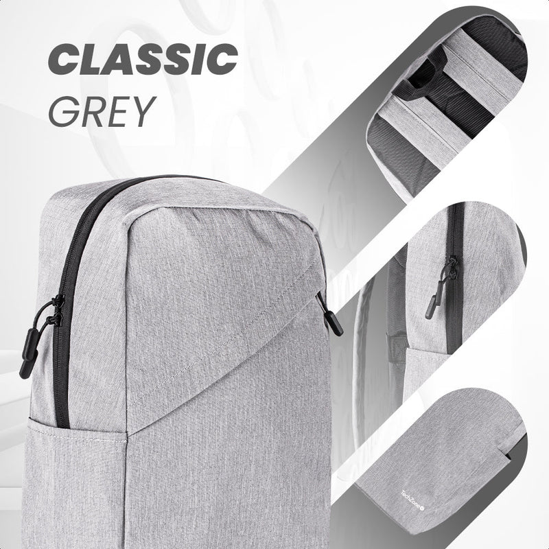 Mochila Backpack Techzone Classic  Tzlbp43015B-G  Para Laptop De 15.6 Gris