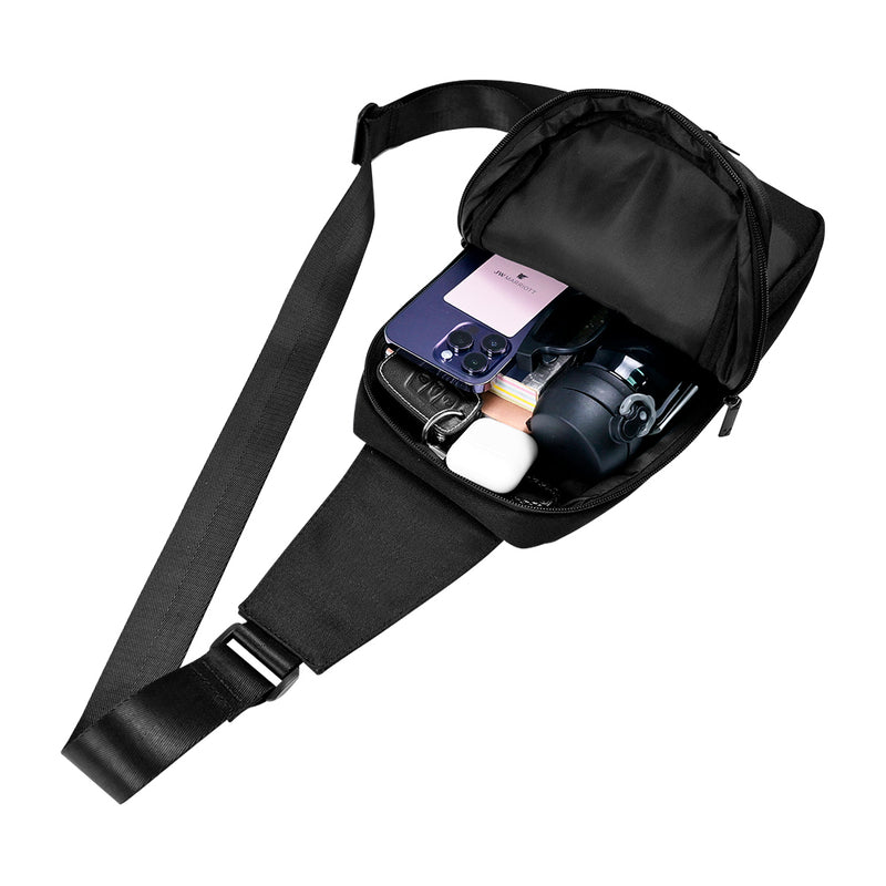 Mochila Pechera Cruzada Vorago Polyester Negra (CB-300)