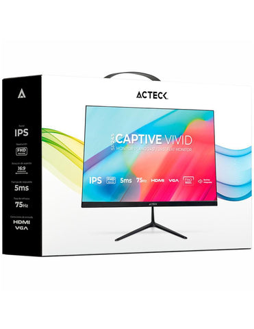 Monitor Acteck 24.5" IPS Full HD Captive Vivid SP245 Advanced Negro