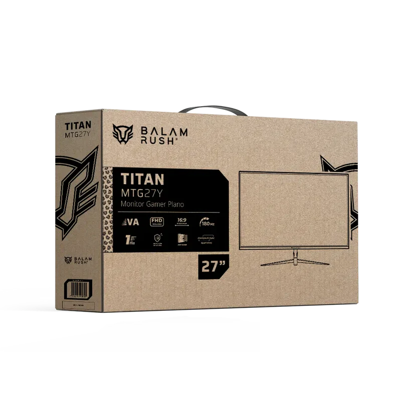 Monitor Gamer Plano 27" Va, Titan MTG27Y Full HD, 180hz, Legend Blanco