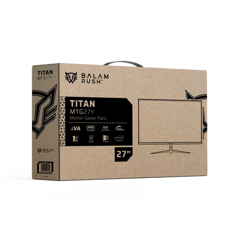 Monitor Gamer Plano 27" Va, Titan MTG27Y Full HD, 180hz, Legend Blanco
