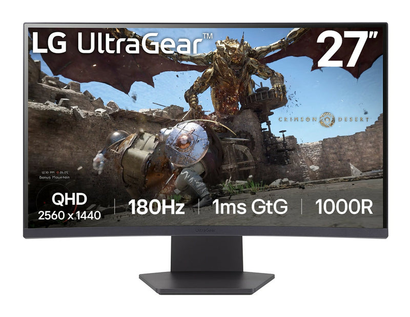 Monitor Lg Ultragear 27 " Qhd 2560X1440 Va Curvo 180Hz Amd Freesync (27GS60QC)