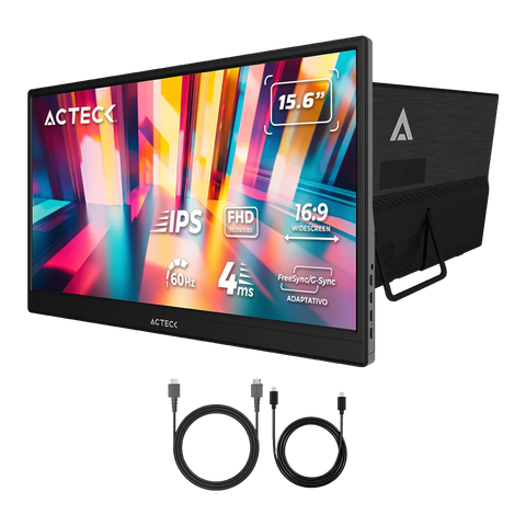 Monitor Portátil Plano 15.6" IPS | LinkPad LP15Y | FHD 60HZ NEGRO