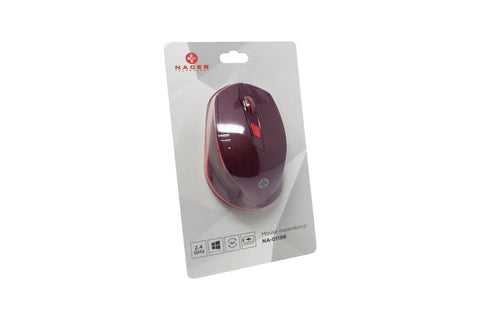 Mosue Naceb Technology NA-0119R, Rojo, 6 botones, Inalámbrico, 1200 - 2400 DPI