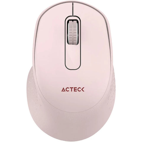 Mouse Acteck Optimize Ergo Mi470, Inalambrico,  Receptor Usb,  Optico 1600 Dpi Ajustable 2 Botones, Ergonomico, Click Silencioso -  Rosa  AC-939881