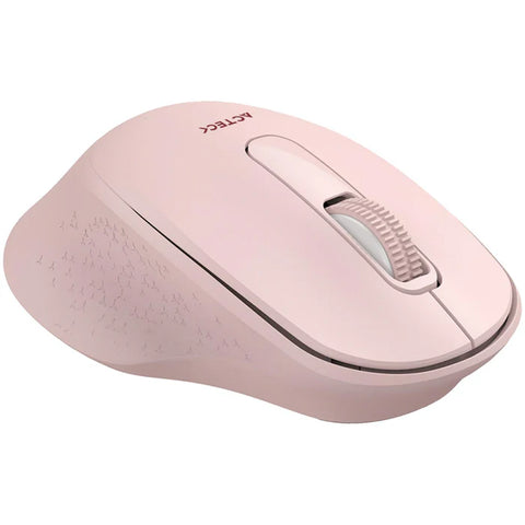 Mouse Acteck Optimize Ergo Mi470, Inalambrico,  Receptor Usb,  Optico 1600 Dpi Ajustable 2 Botones, Ergonomico, Click Silencioso -  Rosa  AC-939881
